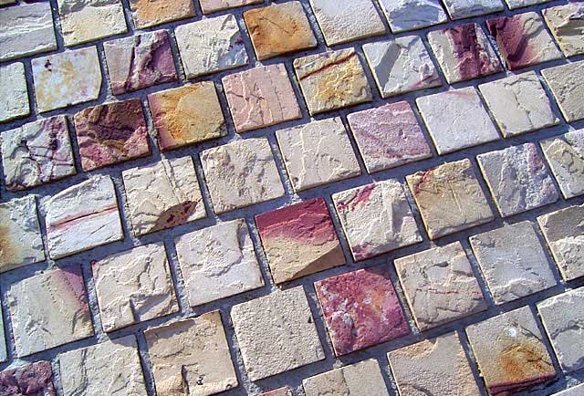 Close-up view of Federation Square paving tiles with intricate geometric patterns