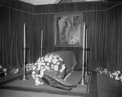 Chapelle Ardente for Jan Sluyters in Stedelijk Museum Amsterdam 1957 black and white photograph