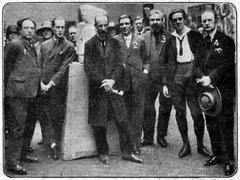 De Tent der Onafhankelijken exhibition at Stedelijk Museum Amsterdam 1926 with attendees including Maurits de Groot, Hanrath, Nanninga, H. Meurs