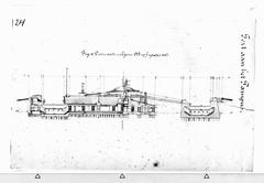 Cross section view of Fort Pampus showing internal structure and layout