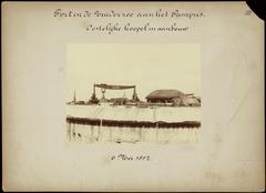 Construction of eastern gun turret at Fort Pampus in the Zuiderzee, part of the Amsterdam Defense Line, dated May 6, 1892