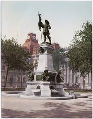 Historic photochrom postcard of Detroit cityscape