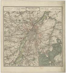 Antique map of Brussels and its surroundings from 1894 by the Military Cartographic Institute
