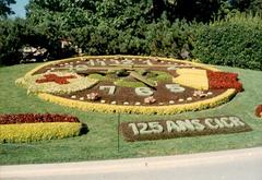 Flower Clock in Geneva celebrating 125th anniversary of ICRC in 1988