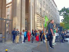 Protesters gathered at the Ministry of National Education gate in September 2022