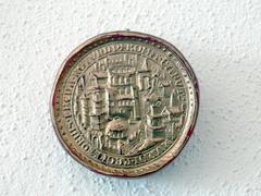 Back side of Emperor Ludwig IV of Bavaria's Golden Bull showing a city map of Rome