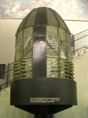 19th century Fresnel lighthouse lens exhibited in HistoryMiami museum