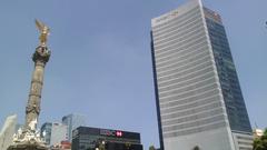 Angel of Independence and HSBC Tower in Mexico City center