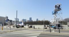 Plac Piłsudskiego in Warsaw on the day before the 8th anniversary of the Smolensk air disaster and unveiling of the victims' monument