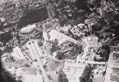 Aerial view of the Nine of July Tunnel construction site in São Paulo