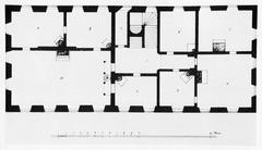 Floor plan of the top floor of Ulvsunda Castle showing rooms including hall, guest chambers, Queen Kristina's antechamber and chamber, alcove, small chamber, and the great hall