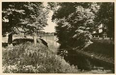Canal and bridge at Ulvsunda Castle in Bromma west of Stockholm