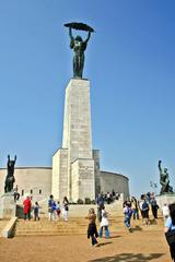 Statue of Freedom on Gellért Hill overlooking Danube River in Budapest