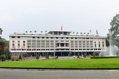 Front view of Independence Palace in Ho Chi Minh City Vietnam