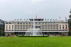 Front view of Independence Palace in Ho Chi Minh City Vietnam