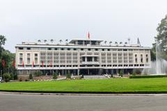 Front view of Independence Palace in Ho Chi Minh City Vietnam