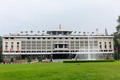 Front view of Independence Palace in Ho Chi Minh City Vietnam