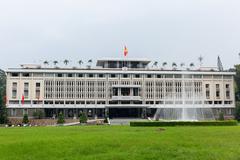 Front view of Independence Palace in Ho Chi Minh City Vietnam