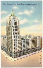 Fisher Building on West Grand Boulevard in Detroit, Michigan, commercial building with classic architectural style