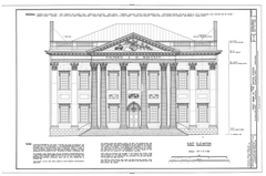 Illustration of the First Bank of the United States building at 120 South Third Street, Philadelphia