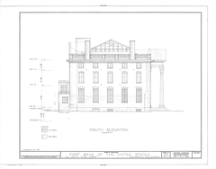 First Bank of the United States historic building architectural drawing Philadelphia