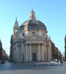 Chiesa di Santa Maria dei Miracoli church facade in Campo Marzio, Rome