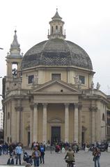 Santa Maria dei Miracoli church in Piazza del Popolo, Rome