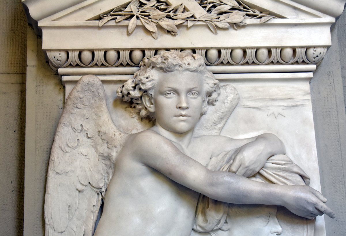 Staglieno Cemetery monument with detailed sculptures