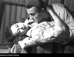 Tadeusz Pluciński performing in Ateneum Theatre's play 'Love and Anger' in Warsaw, 1957
