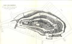 Historical map of Cerro de Santa Lucia in Santiago, Chile from 1873