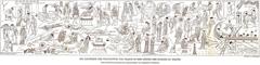 Reconstruction of the ancient painting Iliupersis by Polygnotus showing a detailed historic scene from Greek mythology