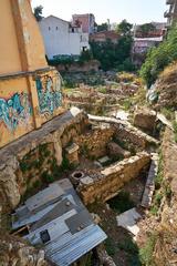 North Side of the Ancient Agora of Athens viewed from Aghiou Filippou Street on August 13, 2020