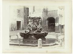 Historic 19th century albumen print photograph of the Fontana delle Tartarughe in Rome