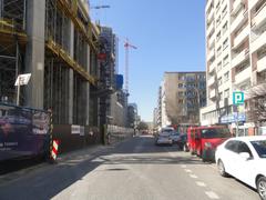 Construction site of Varso Tower and Chmielna street in Warsaw