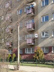 Street lantern in courtyard on Chmielna Street, Warsaw