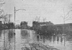 Flood in Warsaw on Czerniakowska Street in 1924, Poland