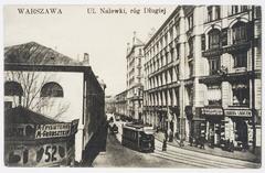 Historic street corner in Warsaw at Nalewki and Długa streets