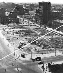 Intersection of Marszałkowska and Królewska Street in Warsaw looking south in 1946