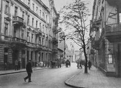 Historic view of Ulica Mokotowska near Wilcza Street in Warsaw before 1939