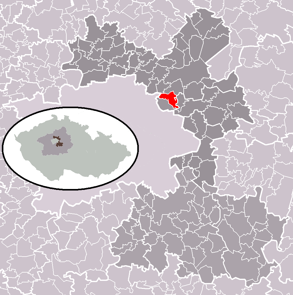 Map showing the location of Jenštejn municipality within Prague-East District and administrative area of Brandýs nad Labem-Stará Boleslav