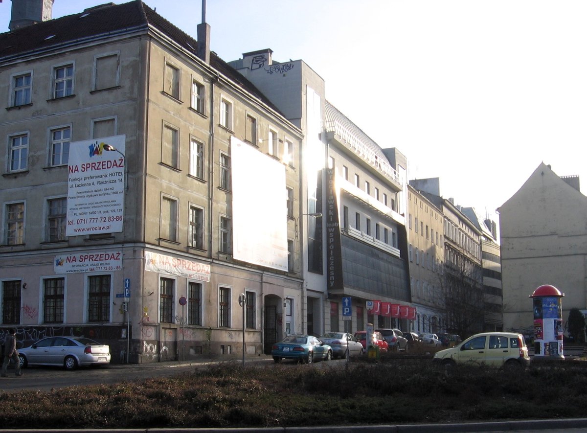 Rzeźnicza Street in Wrocław looking south from Kazimierza Wielkiego Street