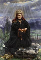 Portrait of Kinga of Hungary in traditional clothing
