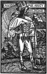 Wood engraving of Janosik by Wladyslaw Skoczylas