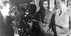 Portrait of Argentine director Lucas Demare with screenwriters Homero Manzi and Ulyses Petit de Murat