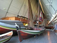 Local boats displayed inside the Fram Museum in Oslo, Norway