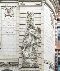 Facade of the École supérieure des Beaux-Arts de Toulouse with allegorical engraving by François Laffont