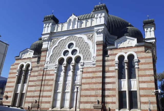 Facade of the Great Sephardic Synagogue in Sofia