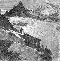 Historical painting of the 40th French ascent of Mont Blanc by Edmond Yon