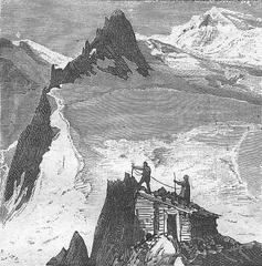 Historic French expedition ascending Mont Blanc mountain