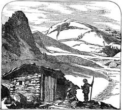 Illustrated sepia-tone removed image from Mark Twain's 1880 book A Tramp Abroad